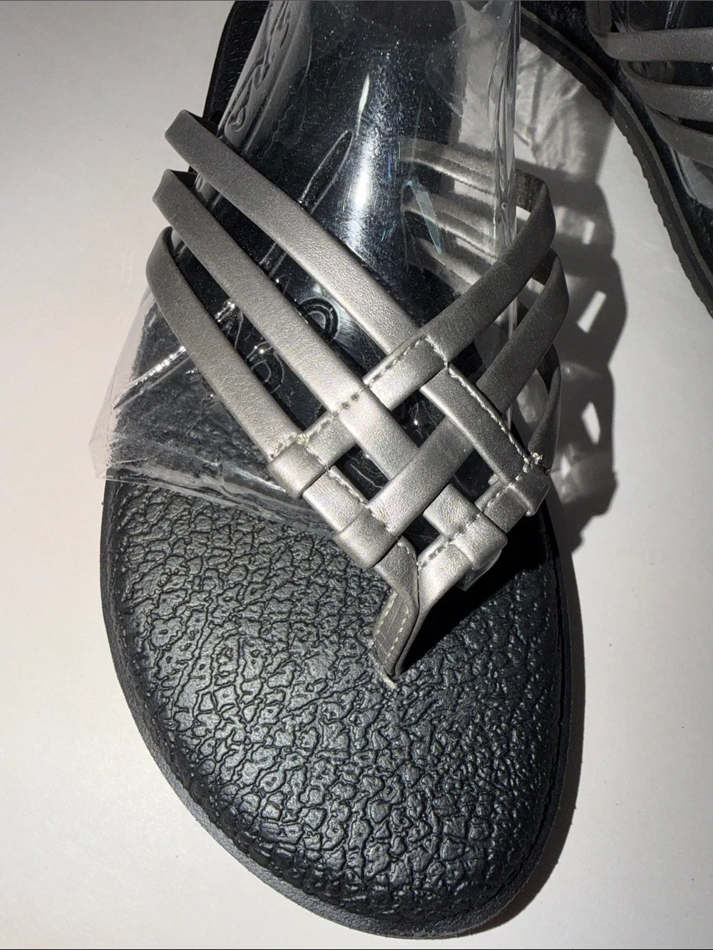 Sanuk Women's Metallic Pewter Woven Thong Sandals - Picture 4 of 6
